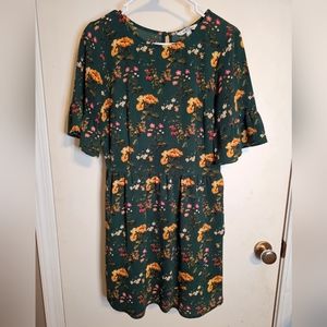 Floral dress | Speechless | XL | Dark green
